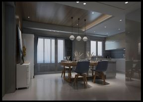 金色海岸世纪现代148平四居室餐厅装修案例