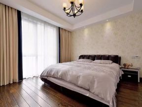 剑桥城160平美式风格卧室窗帘装修设计效果图