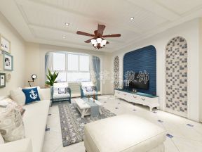 和谐亲城家园120平米二居室地中海客厅装修设计效果图