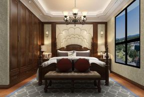 书香美邸三居140平古典风格卧室装修案例