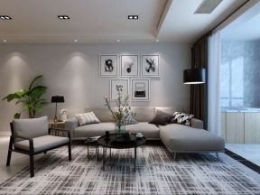 梧桐年华123平米三居室现代风格沙发背景墙装修设计效果图