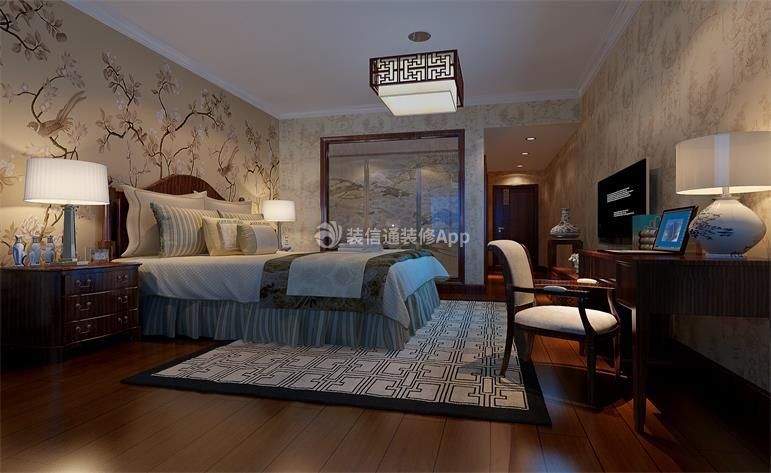 中式风格186平三居室卧室装修效果图片大全