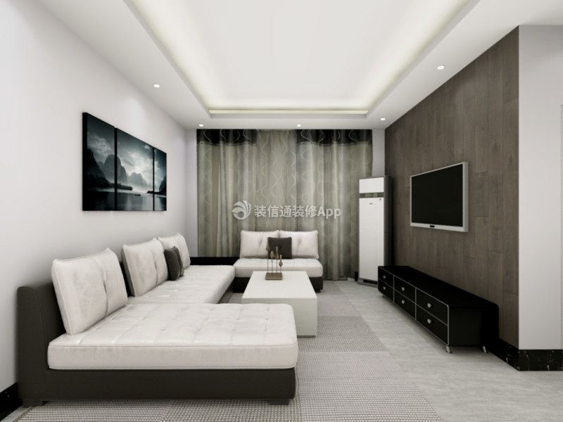现代风格78平米两居室客厅装修效果图片大全
