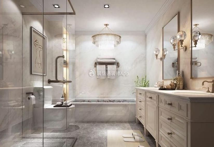 遂宁大院300平别墅美式风格卫生间浴室柜设计图