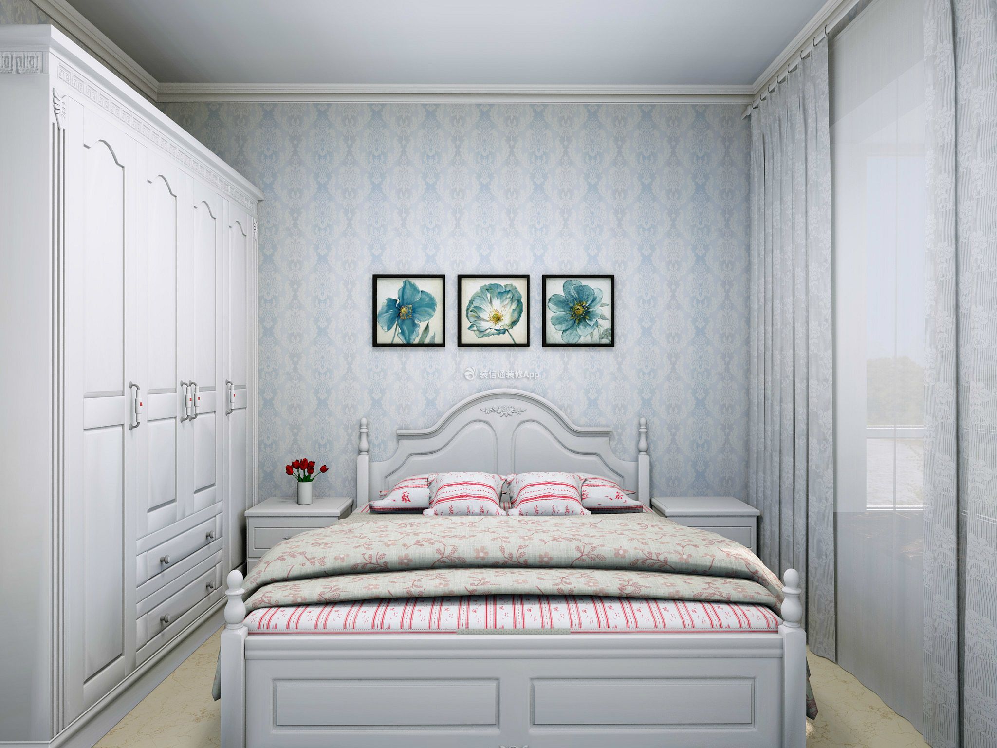 欧式风格158平三居室卧室装修效果图片欣赏
