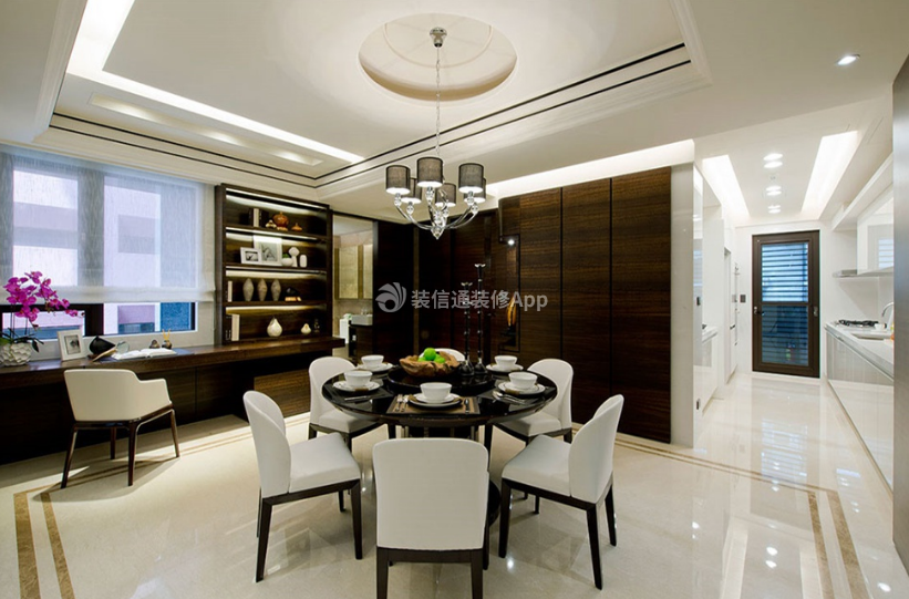 佳華領(lǐng)域90平米現(xiàn)代中式風(fēng)格餐廳裝修設(shè)計圖