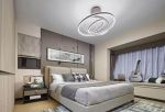 城南丽景三居140平现代风格卧室创意环形灯具设计