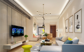 壹城中心83平米现代简约客厅家具装修设计图