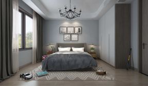 太和玫瑰庄园170平现代复式楼卧室地毯装修图片