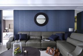 长乐新城138平米三居室港式沙发背景墙装修设计效果图