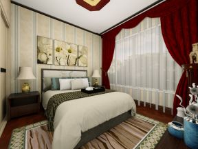 中式风格97平三居室卧室装修效果图片欣赏