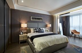 泗泾颐景园现代简约420平别墅卧室装修案例