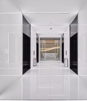 杭州现代简约风格写字楼电梯口装装饰效果图片