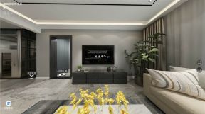 融公馆400平米别墅现代风格电视背景墙装修设计效果图
