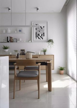 110平现代风格家庭餐厅背景墙画装饰设计效果图欣赏