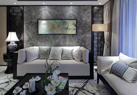 绿城上海御园新中式132平三居室装修案例