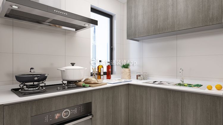 香溪家园现代简约125平三居室厨房装修案例