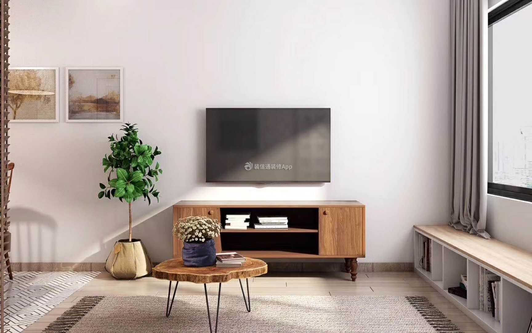 尚乐城150平米三居现代风格客厅电视柜效果图