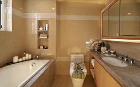 绿地城海珀兰轩140平米三居室现代简约风格卫生间装修设计效果图