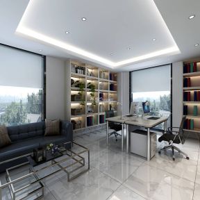 西工大创新大厦160平米办公室现代风格书柜装修设计效果图