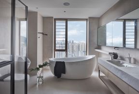 150平米大户型房子卫生间白色浴缸装修设计图片
