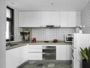 150平米现代简约风格房子白色厨房设计图片