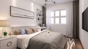 万科青青家园新中式98平二居室卧室装修案例
