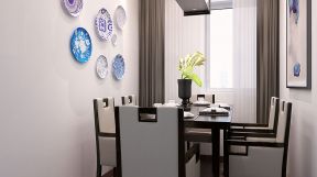 一品嘉园新中式88平二居室餐厅装修案例