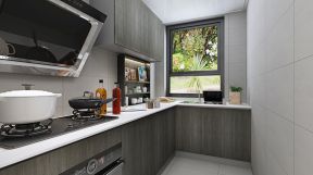 鸿坤理想城现代简约90平二居室厨房装修案例