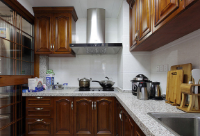中式风格108平米三居室厨房装修效果图片欣赏