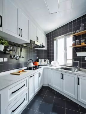 现代风格84平米三居室厨房装修效果图片大全