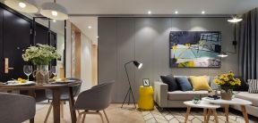 华阳玲珑苑103平米三居室现代风格客厅沙发装修设计效果图
