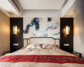 中式风格150平三居室卧室装修效果图片大全