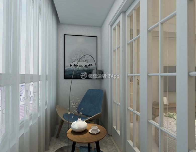 滨河阳光135㎡北欧风格客厅背景墙装修效果图