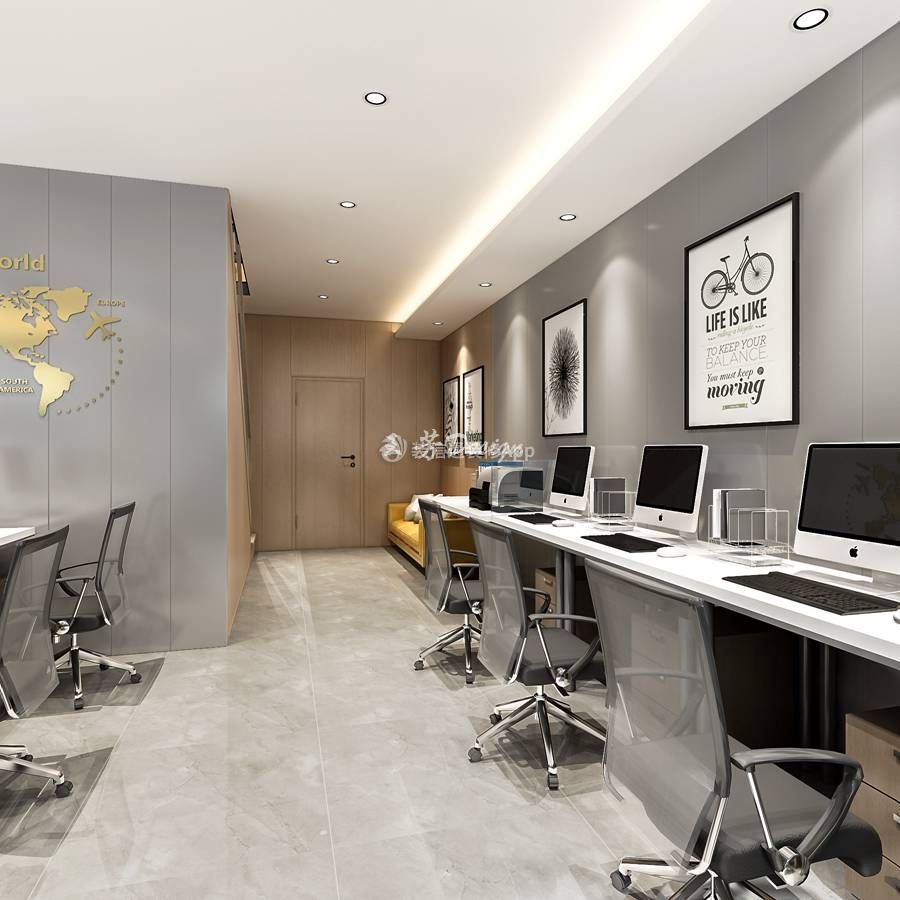 南飞鸿200平米办公室现代风格背景墙装修设计效果图