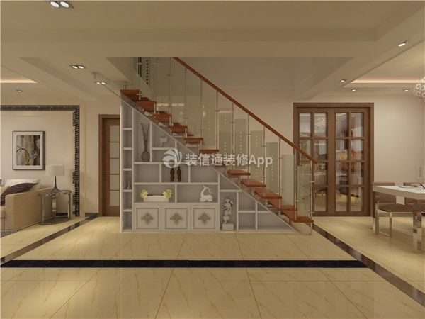 东岳鑫城110平复式现代简约风格餐厅楼梯图片