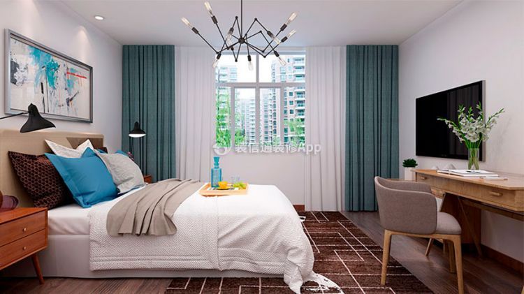 壹线国际现代简约93平三居室卧室装修案例