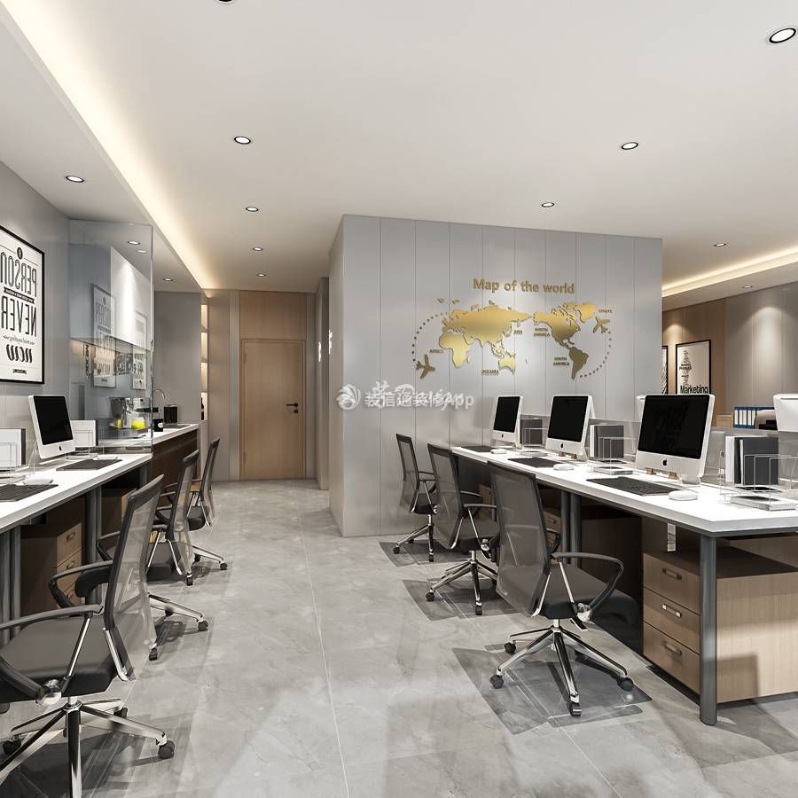 南飞鸿200平米办公室现代风格办公区装修设计效果图