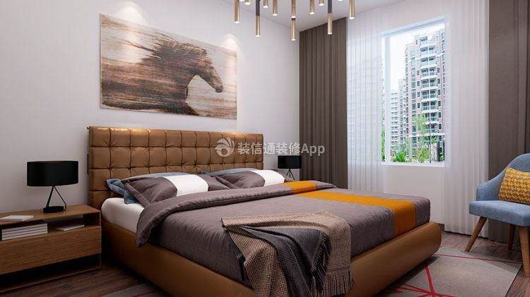 通惠家园现代简约100平三居室卧室装修案例