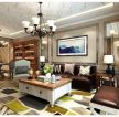 绿地智慧金融城160平美式风格客厅茶几装修设计图