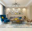 中坚一品120平现代风格客厅沙发背景墙装饰设计图