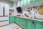 时尚混搭风格家庭厨房橱柜门板颜色装饰装修图片