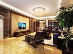 中海紫金苑新中式224平大平层客厅装修案例
