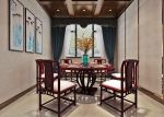 中南世纪锦城240平米复式新中式餐厅装修设计图