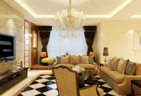 龙城国际200平米欧式风格客厅沙发装修设计图