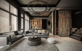  大名城三居130平现代风格客厅沙发装修效果图