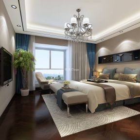 金地湖城大境170平米四居室现代风格卧室装修设计效果图