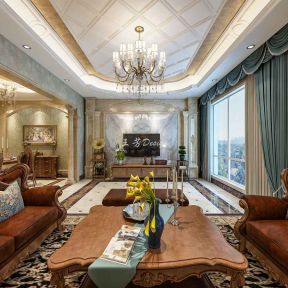 枫丹丽舍280平米法式风情别墅客厅装修设计效果图