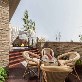 枫丹丽舍280平米法式风情别墅室外阳台装修设计效果图