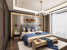 逸翠园别墅300平港式风格卧室装修设计效果图